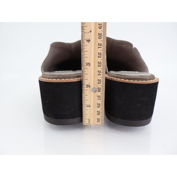 Eileen Fisher Loti Slip On Platform Mules Size 9 Nubuck Leather Beige Slip On - Picture 6 of 13